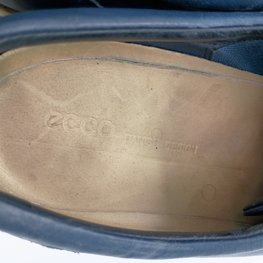 ECCO Soft 7 Mens‎ Navy Blue Leather Low Top Sneakers Size EU 47 US 13.5 - Picture 8 of 10